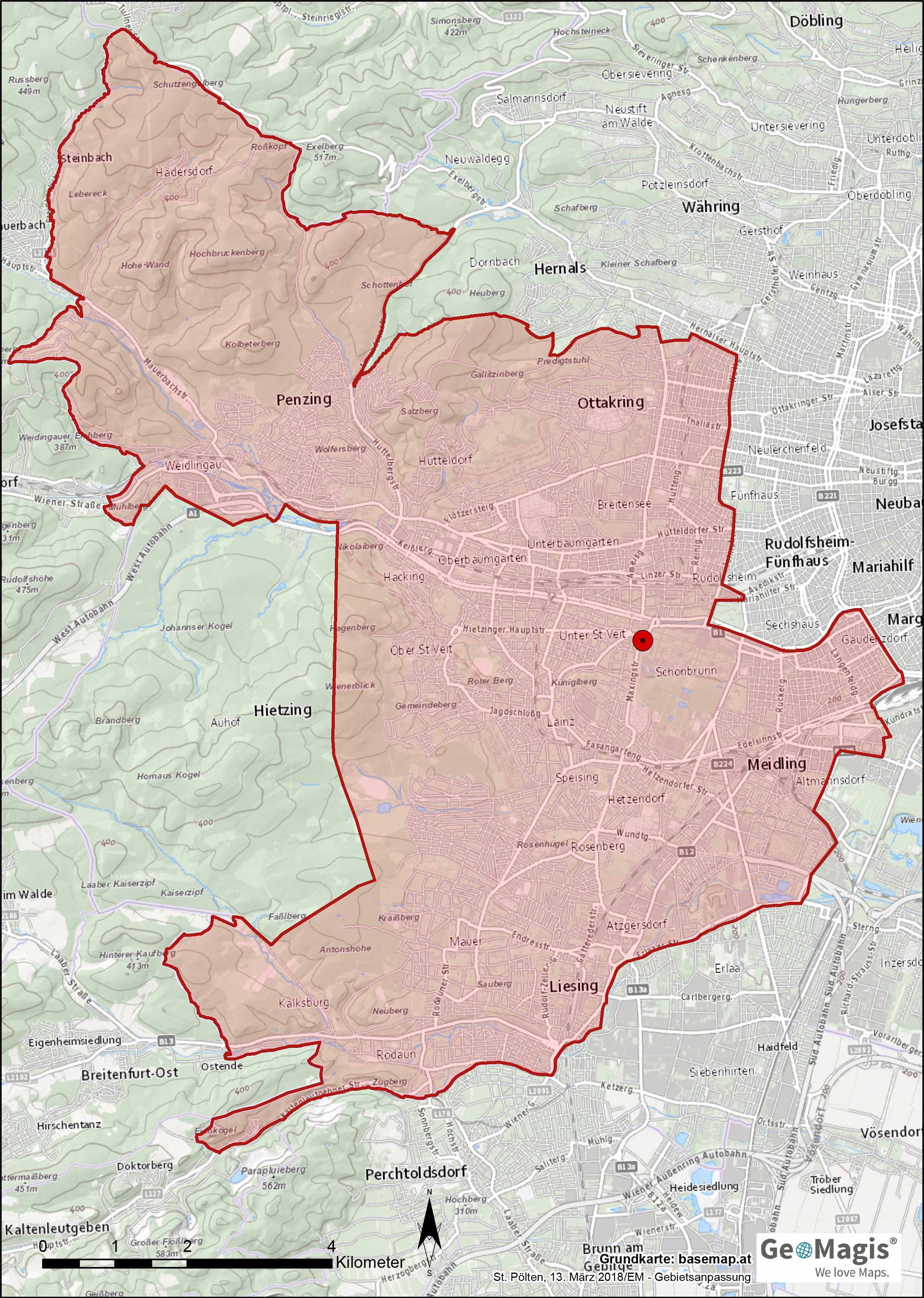 Wien, Am Platz Zustellgebiet