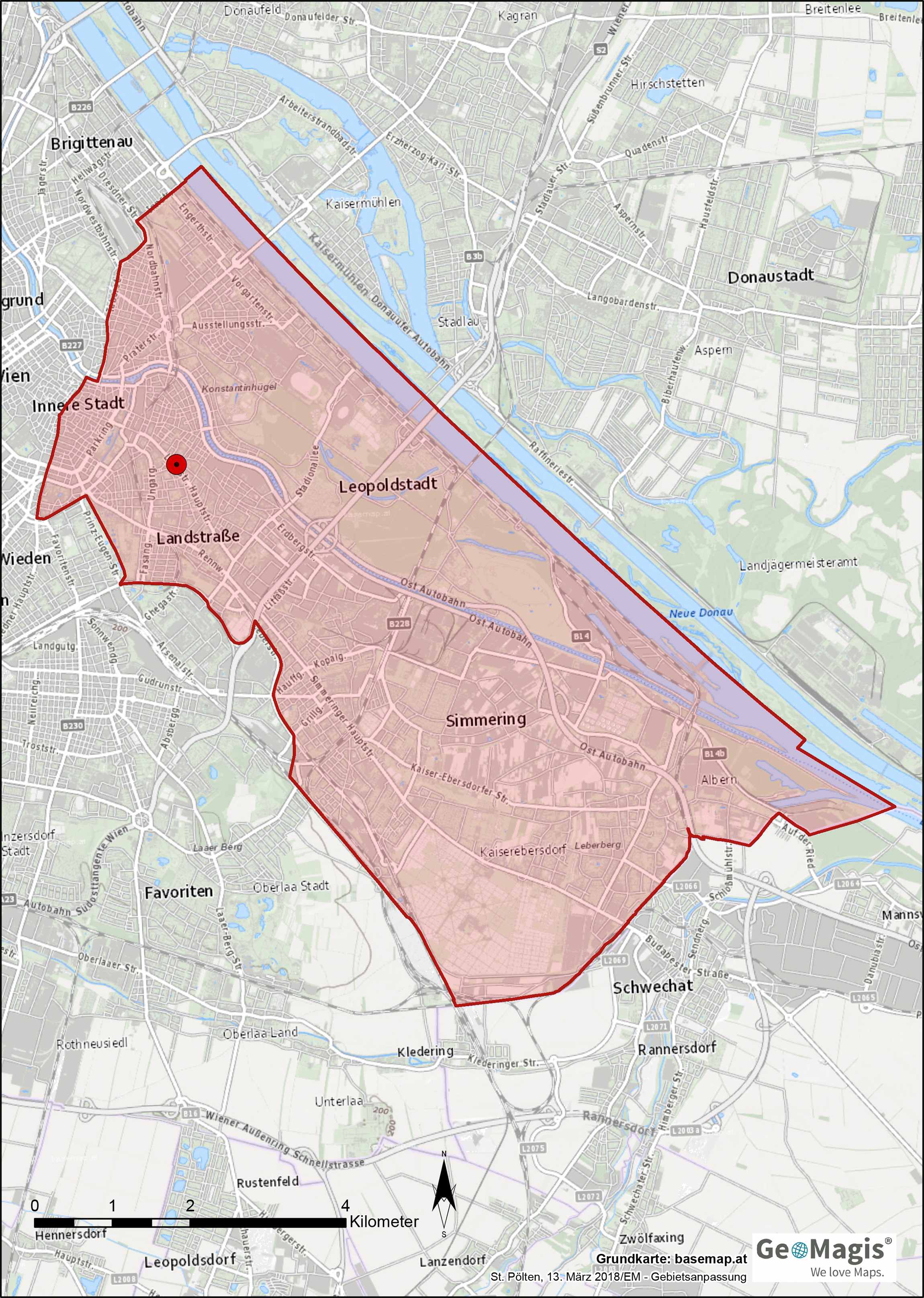 Wien, Landstraßer Hauptstraße Zustellgebiet