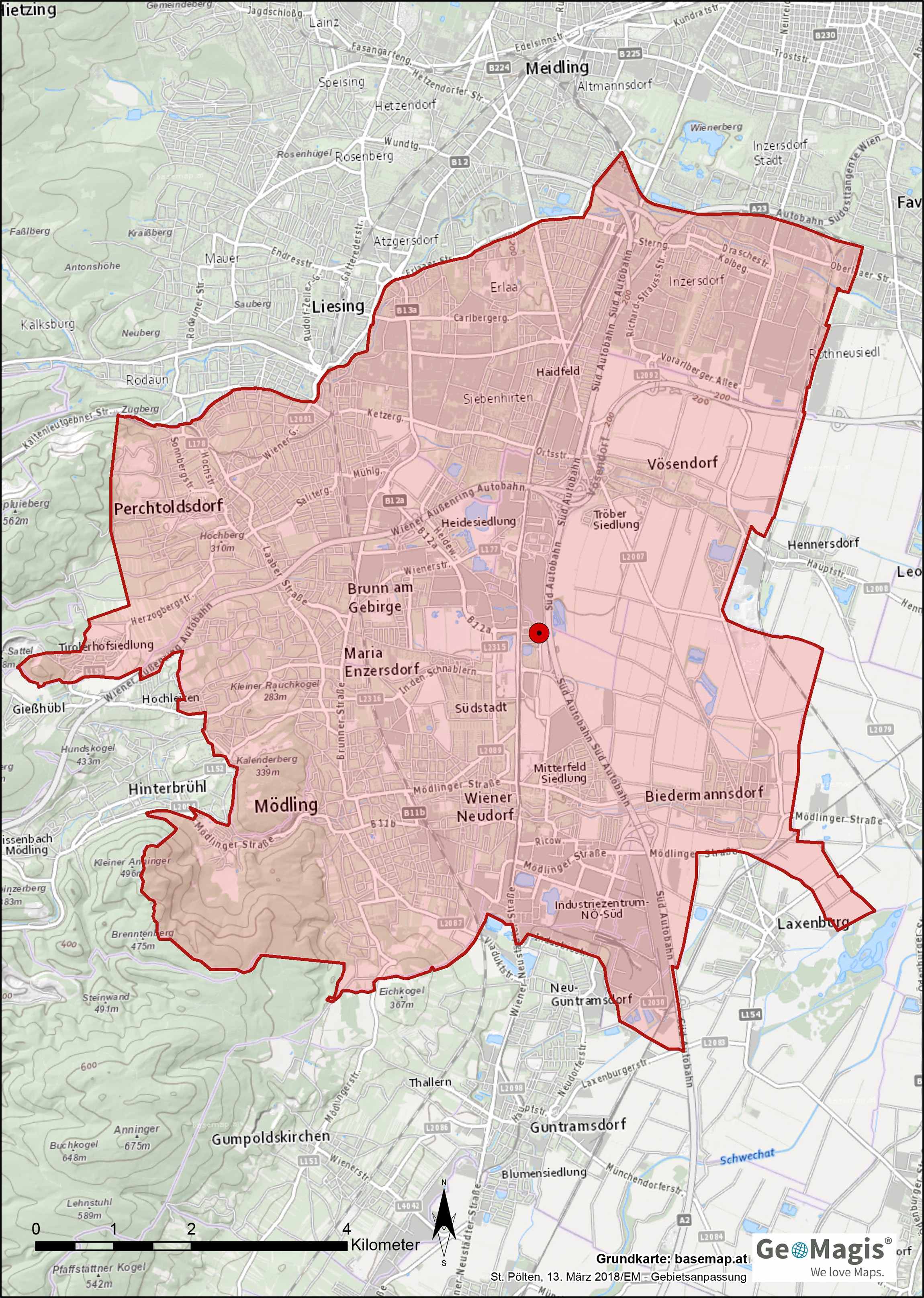 Wien, SCS Multiplex Zustellgebiet