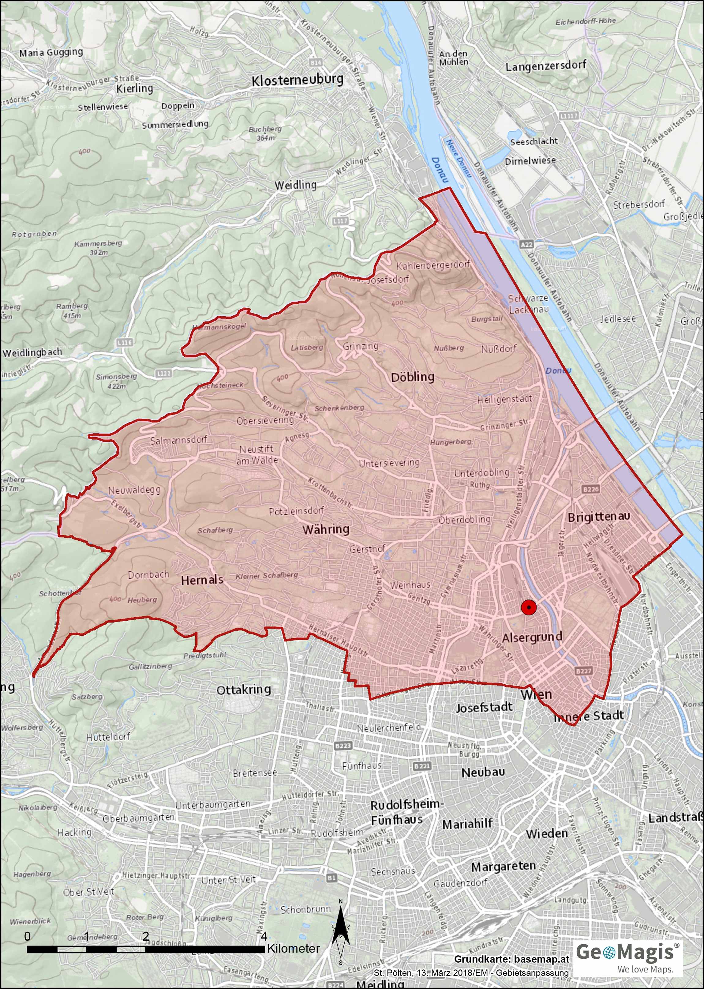 Wien, Julius-Tandler-Platz Zustellgebiet